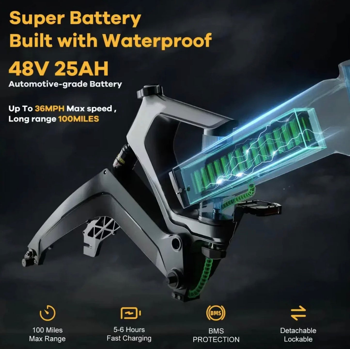 Foldable Electric Bike 100Mile - 36mph - Limited time